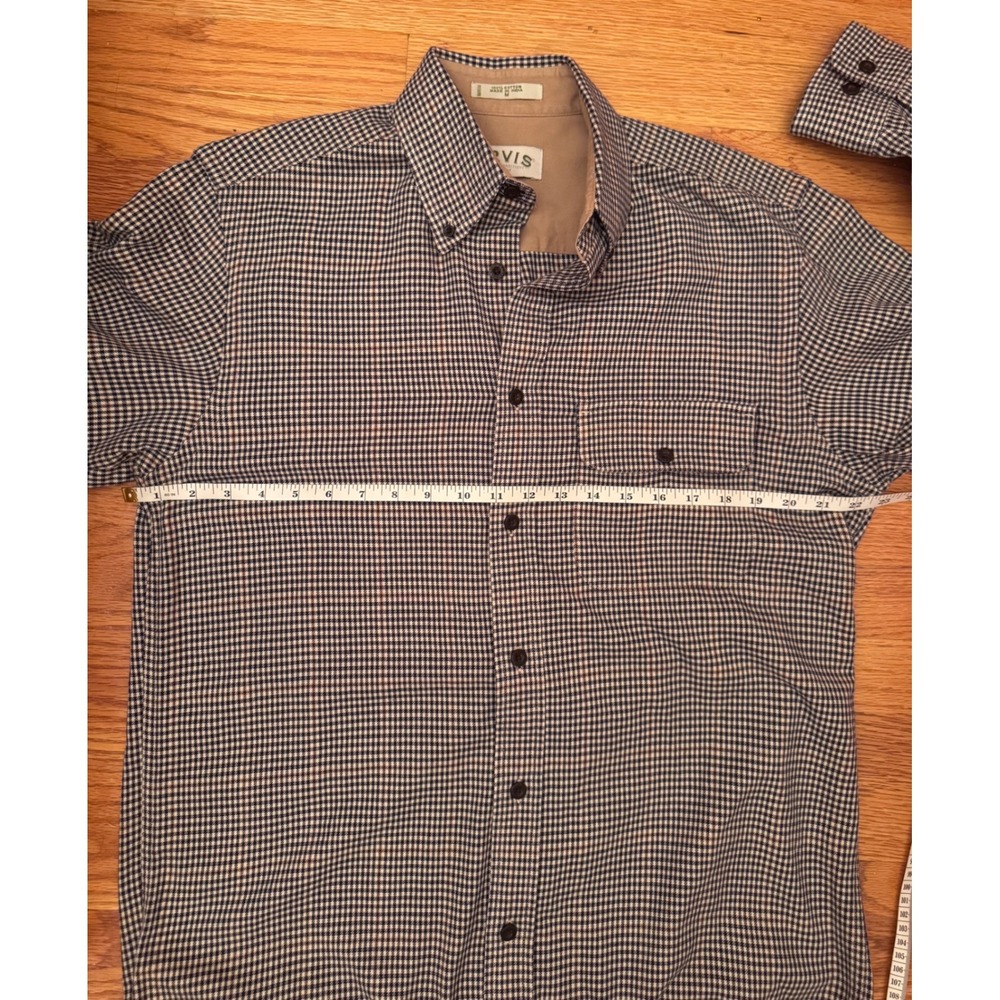 Orvis Men Brown White Micro Check Button Down Shirt 100% Cotton Heritage Prep B - Picture 7 of 9